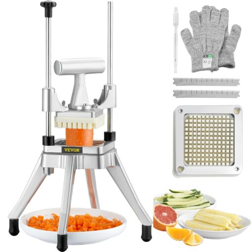 VEVOR Heavy Duty Stainless Steel Vegetable and Fruit Chopper with 6mm 14 inch Blade