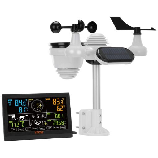 VEVOR 7 in 1 Wireless Weather Station with 19 cm 75 in Large Color Display