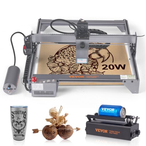 VEVOR 20W Laser Engraver with Rotary Roller