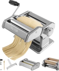 VEVOR Stainless Steel Manual Pasta Maker Machine with 9 Adjustable Thickness Settings