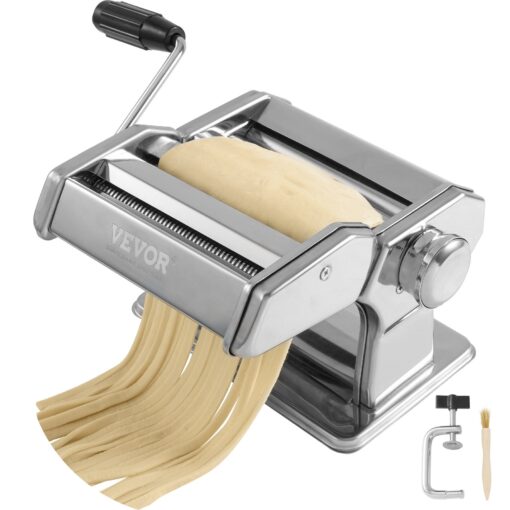 VEVOR Stainless Steel Manual Pasta Maker Machine with 9 Thickness Settings