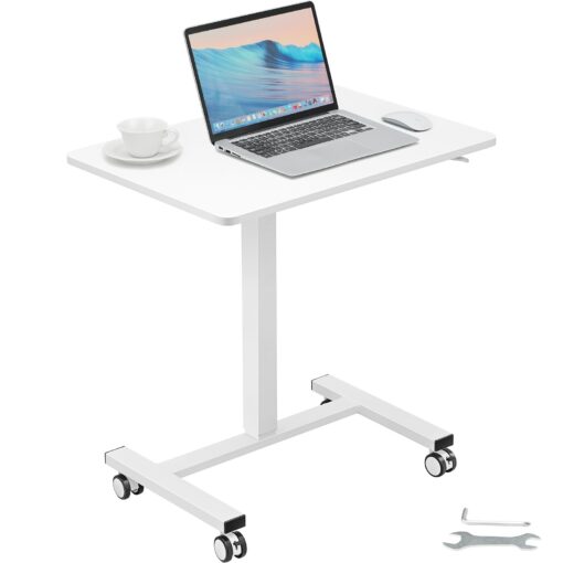 VEVOR Mobile Standing Desk with Gas Spring Height Adjustment