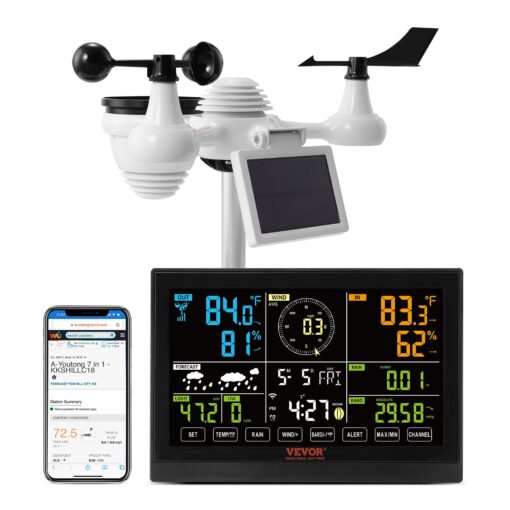 VEVOR Wi Fi Weather Station with 19 cm 75 in Color Display