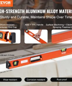 122/61/41/25/15/10 cm (48/24/16/10 inch) Aluminum Alloy Construction with 45/90/180 Degree Bubble Vials