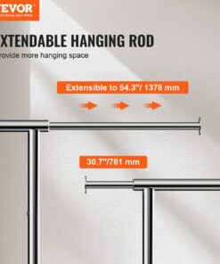 Heavy Duty Garment Rack with Adjustable 78-138 cm (30.7''-54.3'') Hanging Rod and Bottom Storage