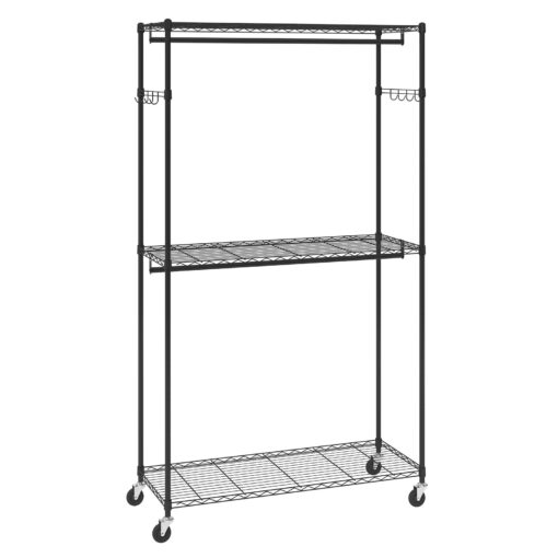 VEVOR Heavy Duty Rolling Clothes Rack with Adjustable Height