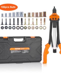 VEVOR 40 cm (16 inch) Rivet Nut Tool Kit with 13 Mandrels and 186 Rivet Nuts