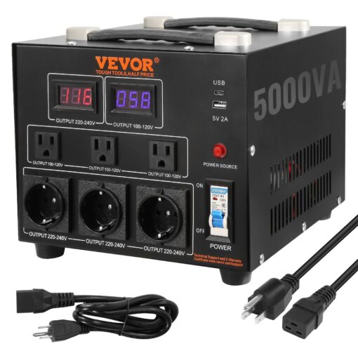 VEVOR 5000W Heavy Duty Voltage Converter Transformer