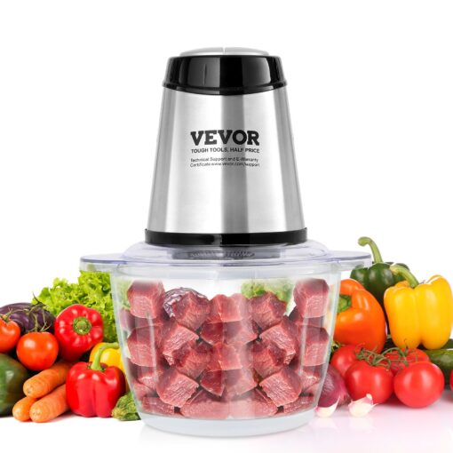 VEVOR 400W Electric Food Processor with 12L 5 Cup Glass Bowl