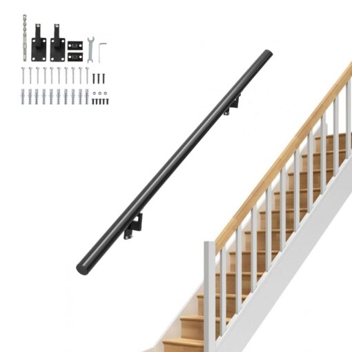 VEVOR 5 ft 152 m Wall Mount Aluminum Handrail for Indoor and Outdoor Stairs