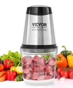 VEVOR 400W Electric Food Processor and Chopper with 600ml (2.5 Cup) BPA-Free Glass Bowl and 2 Speeds