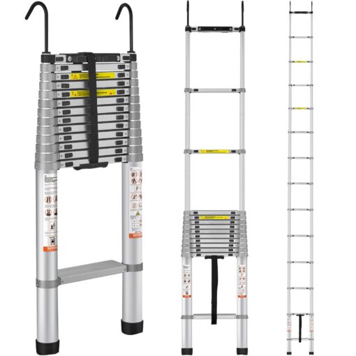 VEVOR 56m 185 ft Aluminum Telescoping Extension Ladder