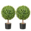 VEVOR Artificial Boxwood Topiary Trees with Planters