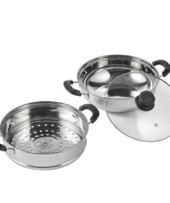 VEVOR 28cm (11in) Food-Grade Stainless Steel Steamer Pot Set with 3QT Stock Pot and Lid