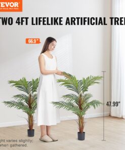 Lifelike Faux Plant with Adjustable Branches and Anti-Tip Protection