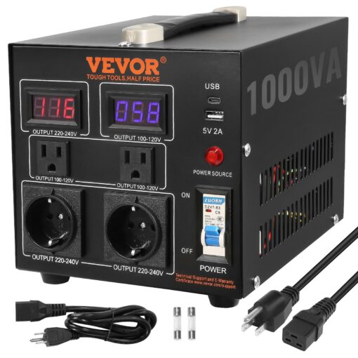 VEVOR 1000W sprieguma pārveidotājs transformators