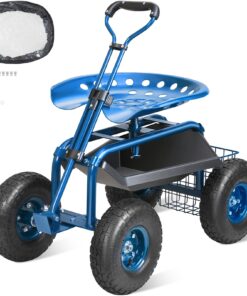 VEVOR Rolling Garden Cart with 360° Swivel Seat