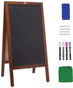 VEVOR Double-Sided Freestanding Chalkboard Sign 50x101 cm (20x40 in) with Rustic Wooden Frame