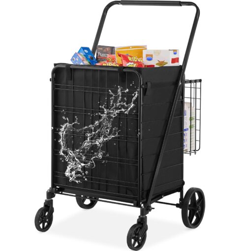 VEVOR Heavy Duty Folding Shopping Cart with Removable Waterproof Liner