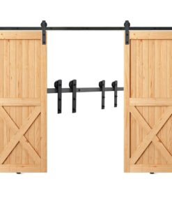 VEVOR 2.4m (8FT) Sliding Barn Door Hardware Kit for Double Doors