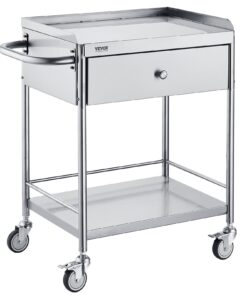 VEVOR Stainless Steel Medical Cart with Drawer