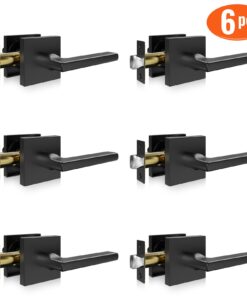 VEVOR Matte Black Door Lever Handle Set 6 Pack