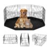 Складной Металлический Манеж для Собак VEVOR 24 60 см с Нижней Накладкой 8 Панелей