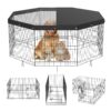 VEVOR Adjustable Metal Dog Playpen with Top Cover