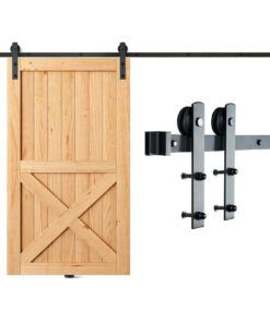 VEVOR 2.4m (8FT) Heavy Duty Sliding Barn Door Hardware Kit for Single Door