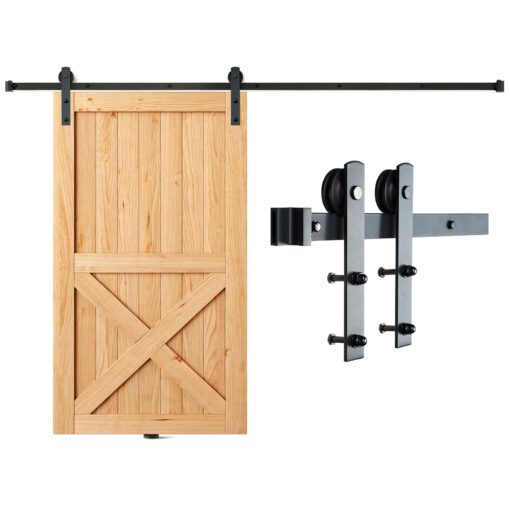 VEVOR 24m 8FT Heavy Duty Sliding Barn Door Hardware Kit for Single Door