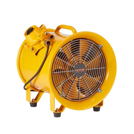 VEVOR 254mm 10 inch Portable Industrial Extractor Fan Blower with 300W Motor and 3m 98ft Power Cord for Ventilation