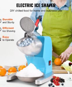 100 kg/hr (220 lbs/hr) Snow Cone Maker with 300W Stainless Steel 4-Blade Head