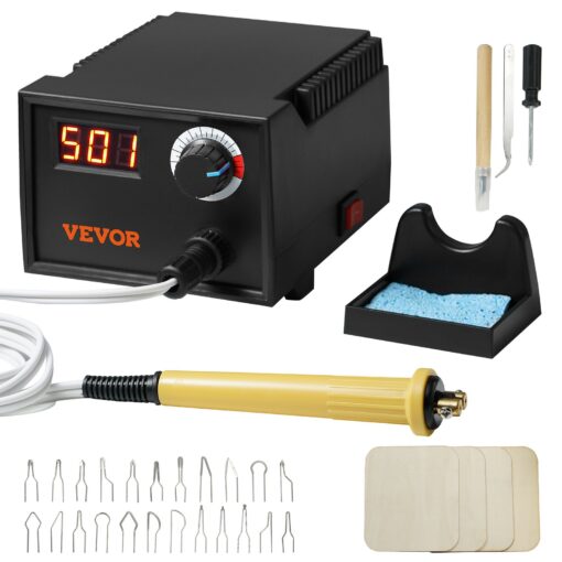 VEVOR Professional Wood Burning Kit with Precision Temperature Control 200 700°C 392 1292°F Includes 23 Wire Nibs and Accessories