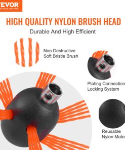 Ergonomic 360 Degree Brush for Efficient Fireplace Flue Cleaning