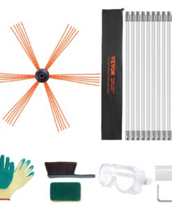 VEVOR Chimney Sweep Kit 12m (39ft) with 12 Flexible Nylon Rods