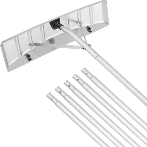 VEVOR 635 cm 25 Snow Roof Rake with Adjustable 64m 21ft Aluminum Handle