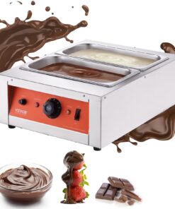 VEVOR Stainless Steel Chocolate Tempering Machine with Dual 8.3 L (17.6 lbs) Tanks