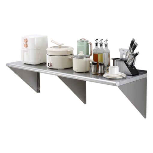 VEVOR Stainless Steel Wall Mounted Shelf 45 x 152 cm 18 x 60 inches