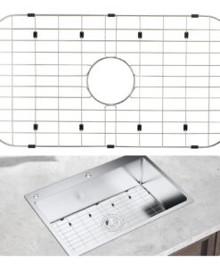 VEVOR Stainless Steel Sink Protector Grid 66x36 cm (26x14 in) with Centered Drain and R90 Corner Radius