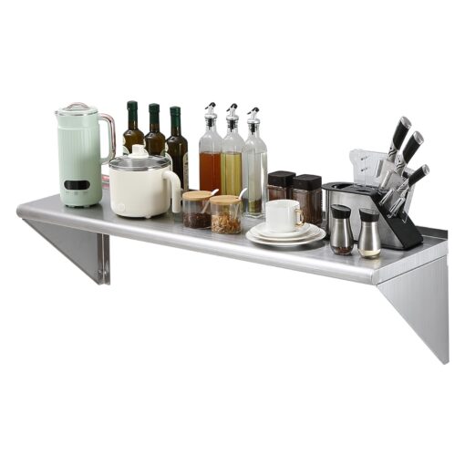 VEVOR Stainless Steel Wall Mounted Shelf 46 x 122 cm 18 x 48 inches