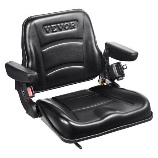 VEVOR Universal Forklift Seat with Adjustable Backrest and Armrests