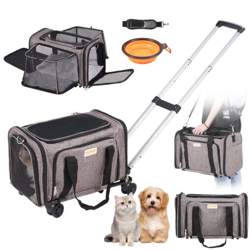 VEVOR Airline Approved Pet Carrier with Wheels