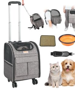 VEVOR Rolling Pet Carrier with Wheels and Telescopic Handle