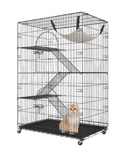 VEVOR 4-Tier Large Metal Cat Catio with 360° Casters