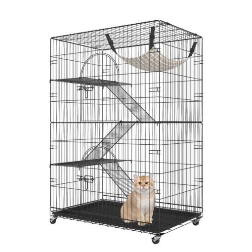 VEVOR 4 Tier Large Metal Cat Catio with 360° Casters