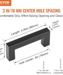 76mm / 3in Center-to-Center