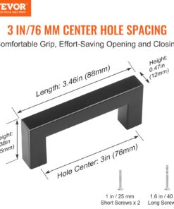 76mm / 3in Center to Center