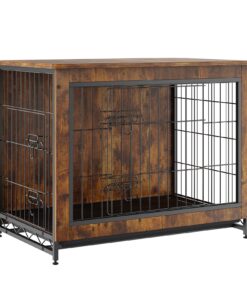 VEVOR 81 cm (32 inch) Wooden Dog Crate Furniture with Double Doors