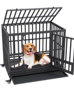 VEVOR 107 cm (42 Inch) Heavy Duty Indestructible Dog Crate with 3 Doors