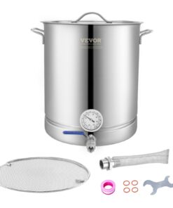 VEVOR 60.6L (16 Gallon) Stainless Steel Home Brewing Kettle with Tri-Ply Bottom